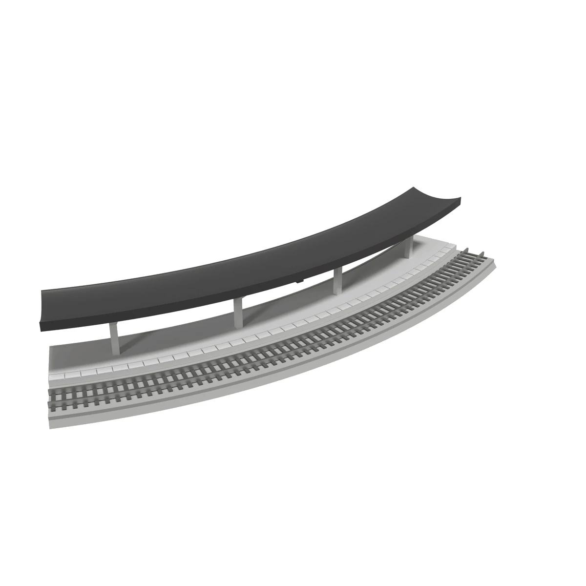 Modular Station, Curved R315 Inner, N Scale, for Kato Unitrack