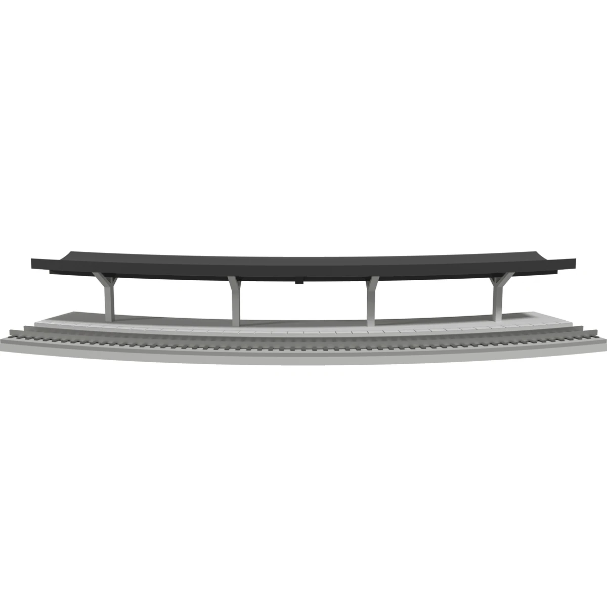 Modular Station, Curved R315 Inner, N Scale, for Kato Unitrack front view