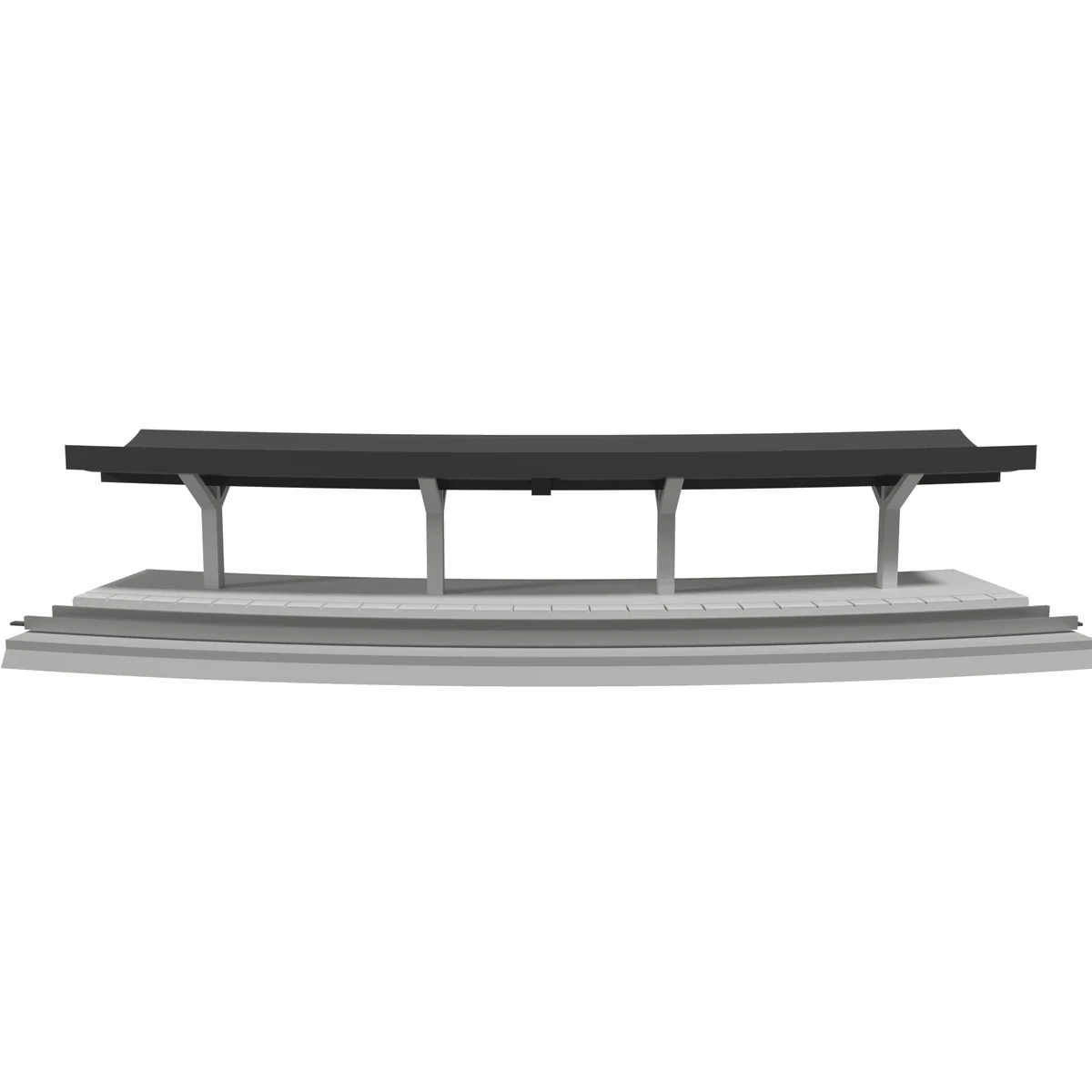 Modular Station, Curved R348 Inner, N Scale, for Kato Unitrack front view