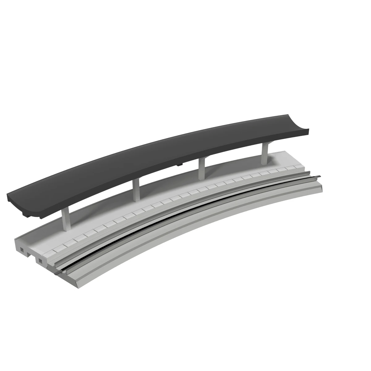 Modular Station, Curved R348 Outer, N Scale, for Kato Unitrack