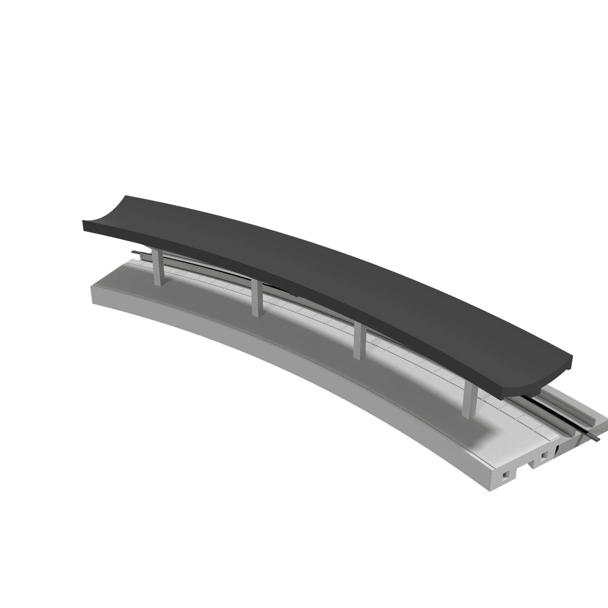 Modular Station, Curved R381 Inner, N Scale, for Kato Unitrack