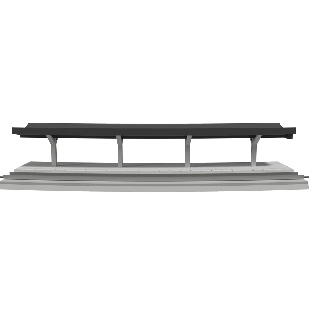 Modular Station, Curved R718 Inner, N Scale, for Kato Unitrack front view