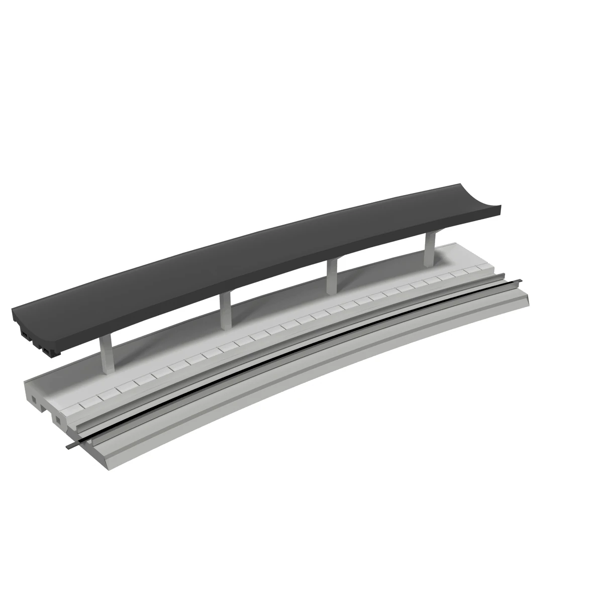 Modular Station, Curved R718 Outer, N Scale, for Kato Unitrack