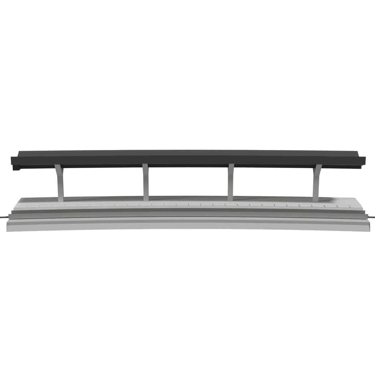 Modular Station, Curved R718 Outer, N Scale, for Kato Unitrack front view