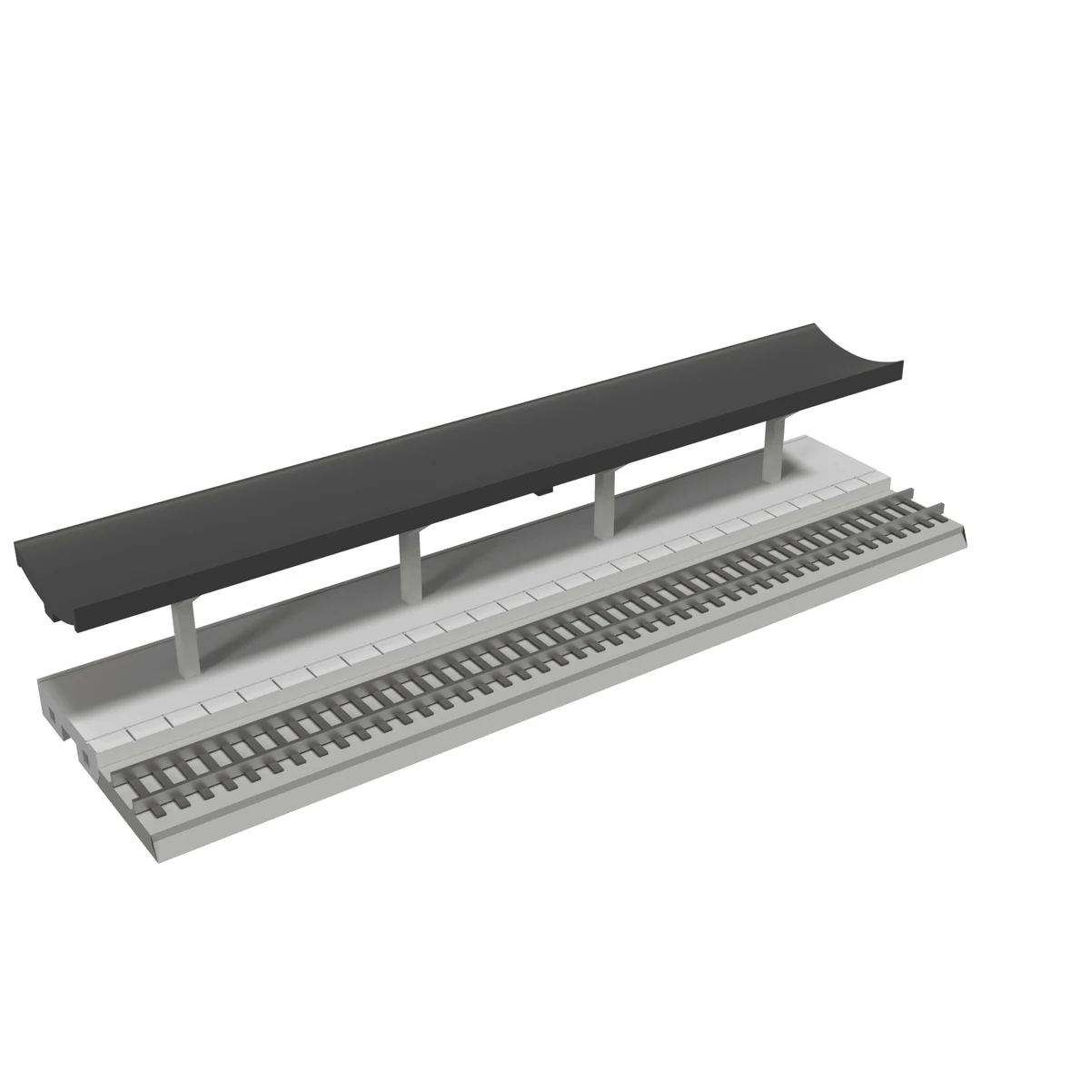 Modular Station, Straight 186 mm, N Scale, for Kato Unitrack