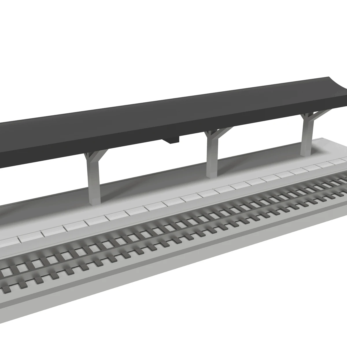 Modular Station, Straight 186 mm, N Scale, for Kato Unitrack detail view