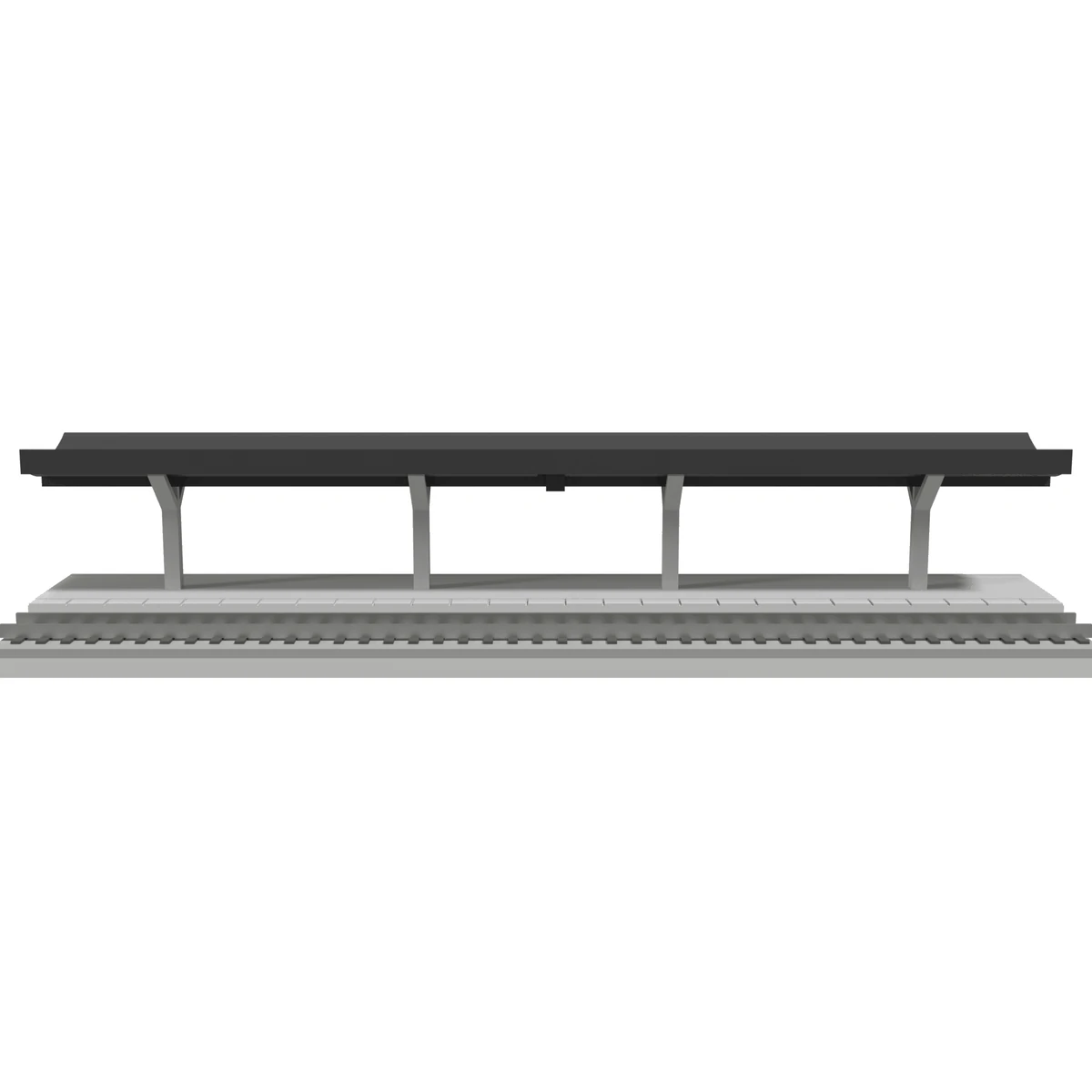 Modular Station, Straight 186 mm, N Scale, for Kato Unitrack front view