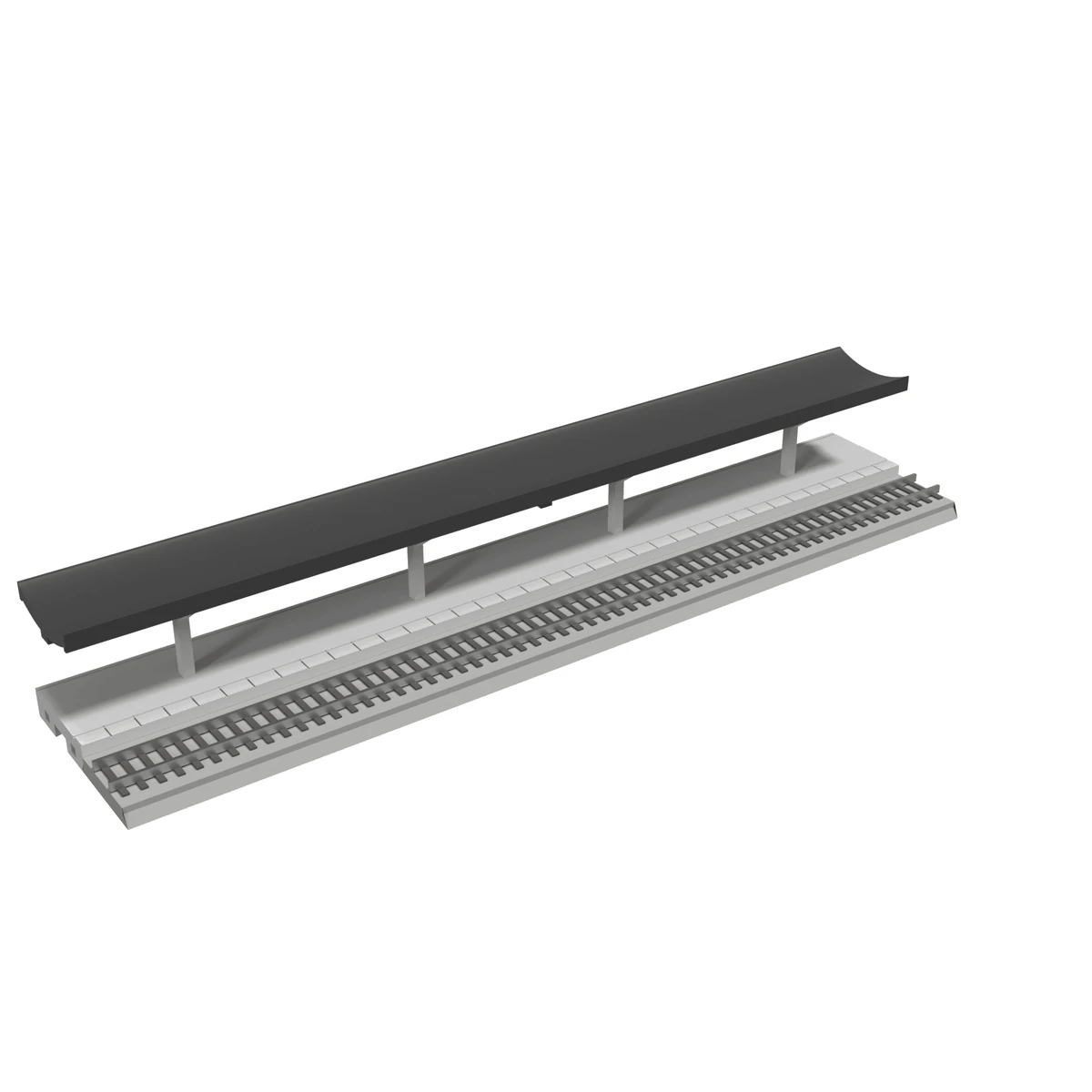 Modular Station, Straight 248 mm, N Scale, for Kato Unitrack