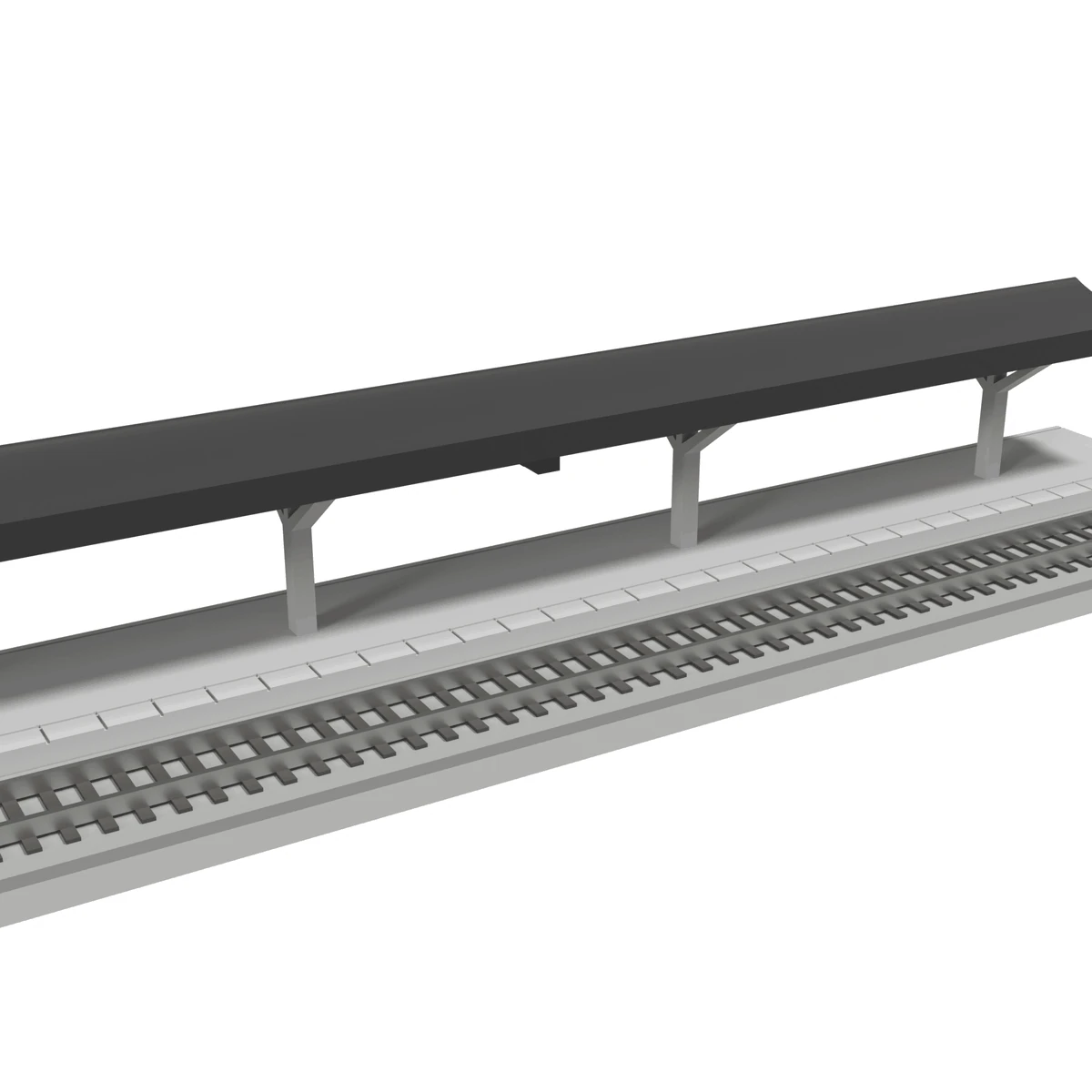 Modular Station, Straight 248 mm, N Scale, for Kato Unitrack detail view