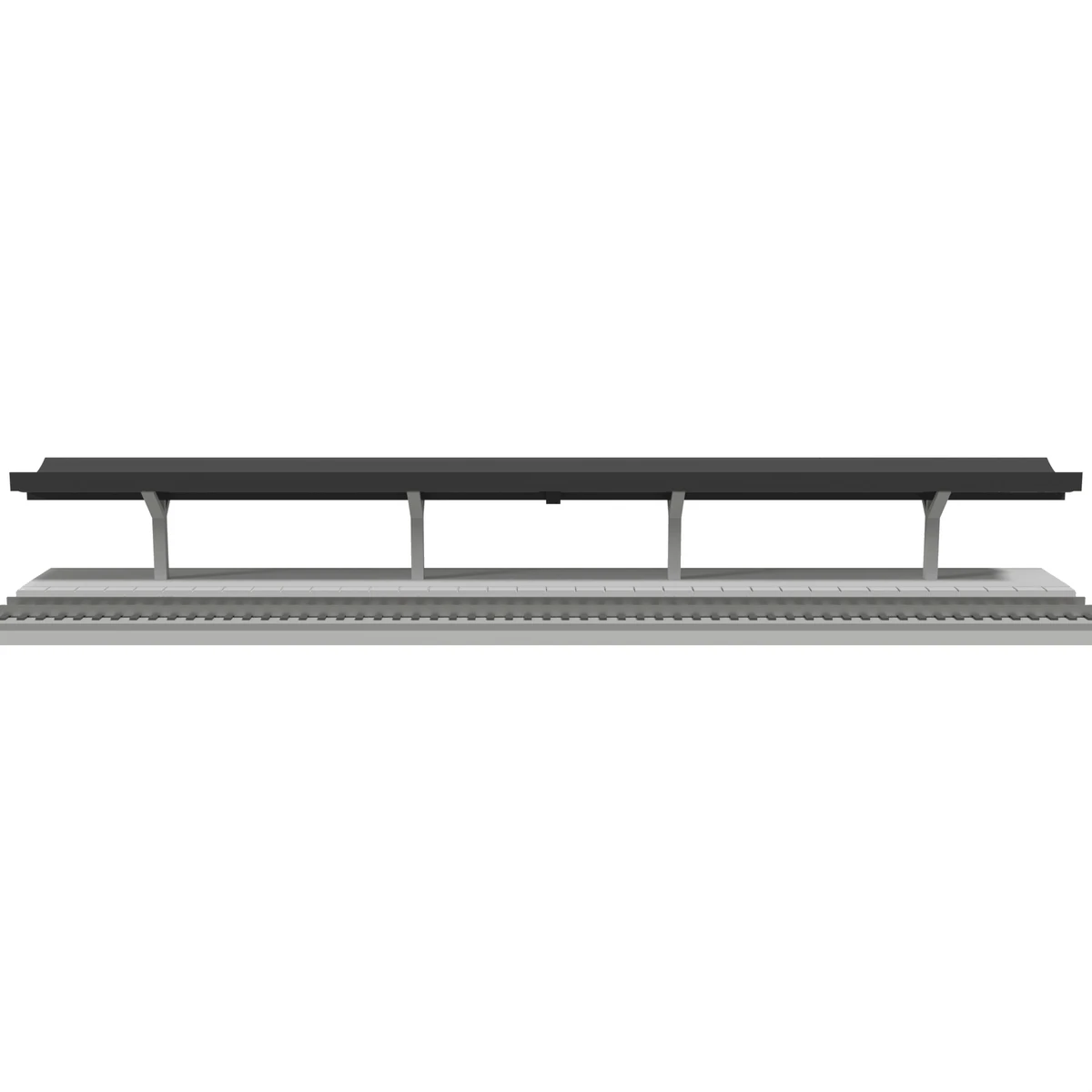 Modular Station, Straight 248 mm, N Scale, for Kato Unitrack front view