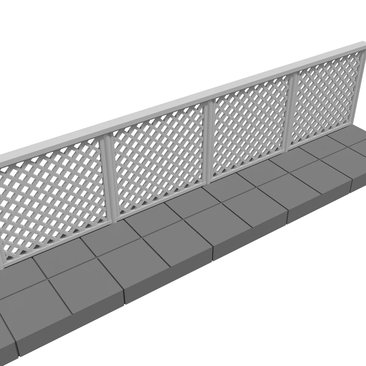 Walkway 150 mm with Mesh Fence (set of 2) detail view
