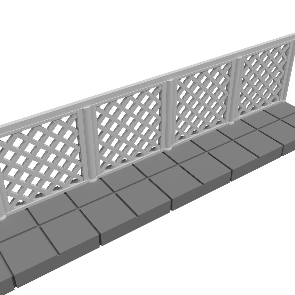 N Scale Walkway with Mesh Fence detail view