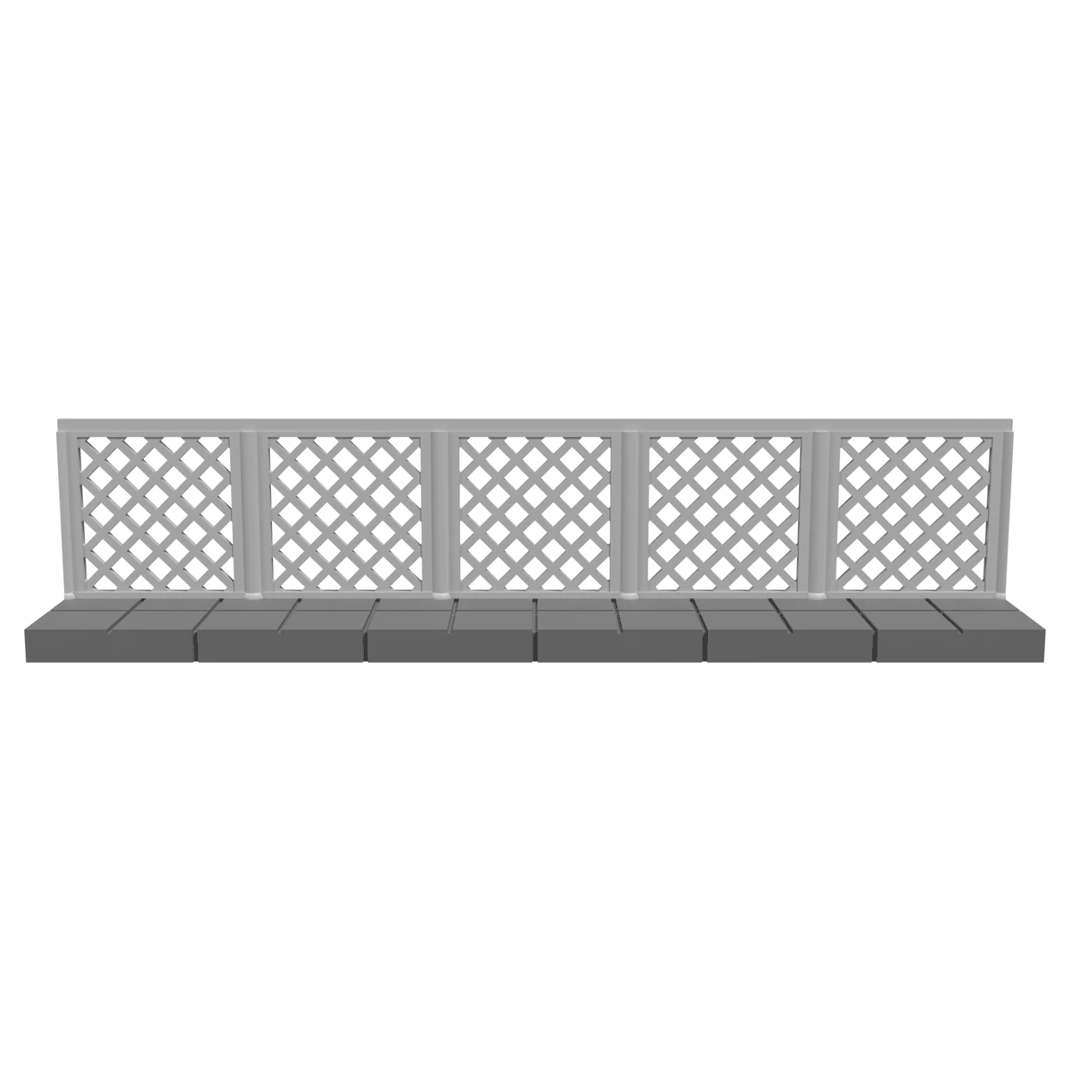 N Scale Walkway with Mesh Fence front view